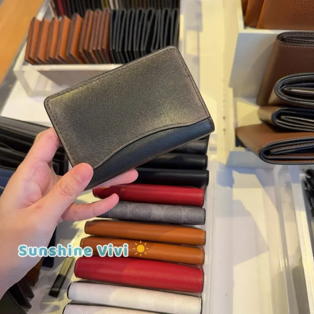 NWT Coach Id Card Wallet In Loved Black Brown CEU95 Rub-off smooth leather